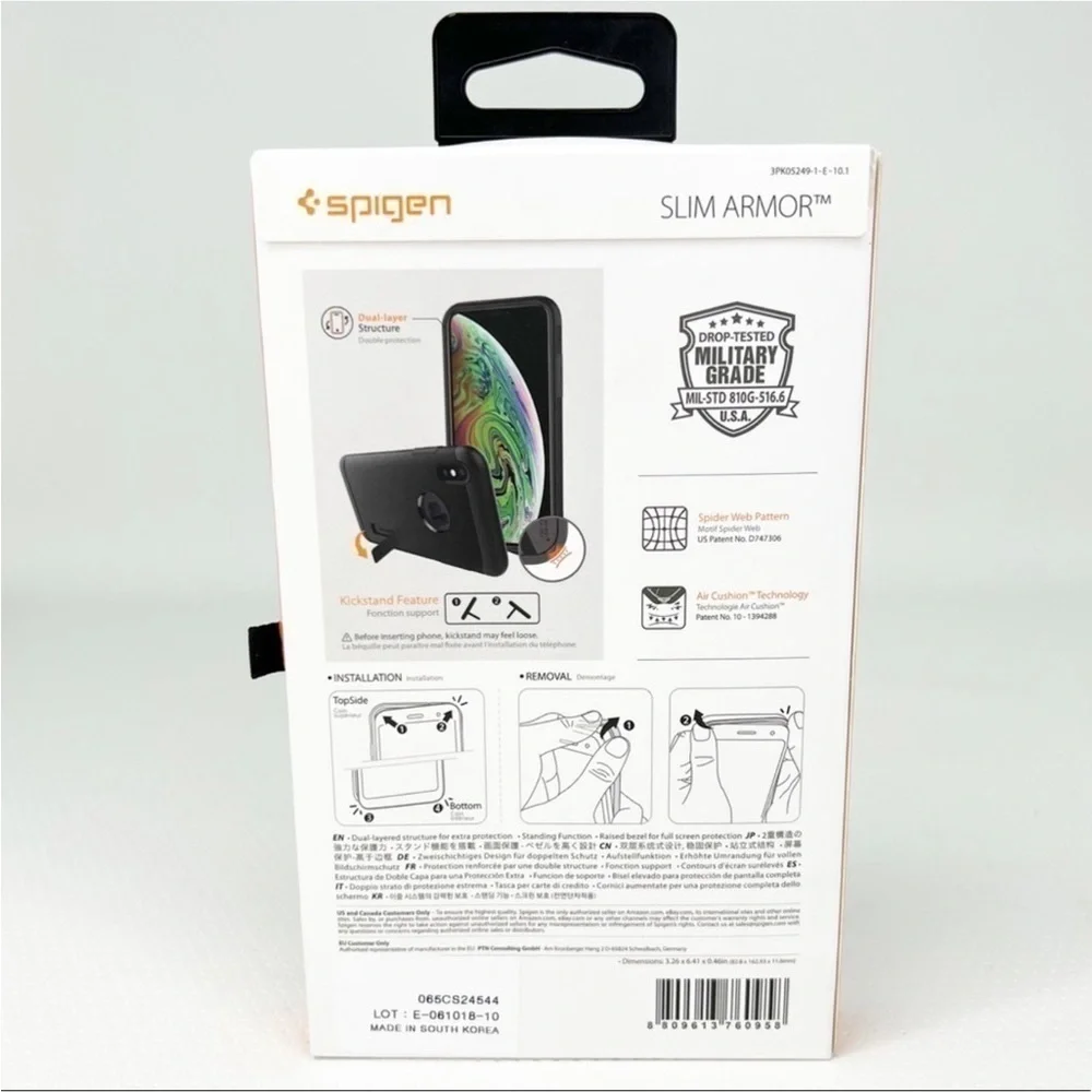 Spigen iPhone XS Max Slim Armor Black Case New in Box NWT